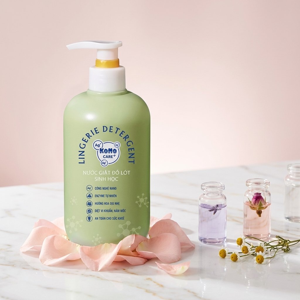 Chai nước giặt đồ lót kháng khuẩn chuyên dụng nắp nhấn bơm Airless nhỏ gọn tối ưu phí ship e-com