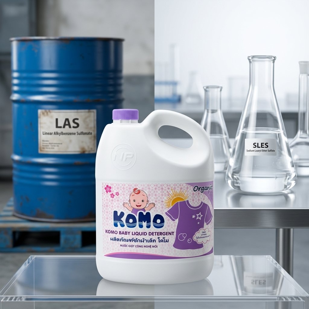 Nguyên Liệu Làm Nước Giặt: Tỷ Lệ Vàng Phối Trộn LAS & SLES Hạ Giá Vốn